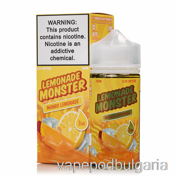 Vape 10000 Дръпки Mango - Lemonade Monster - 100ml 0mg